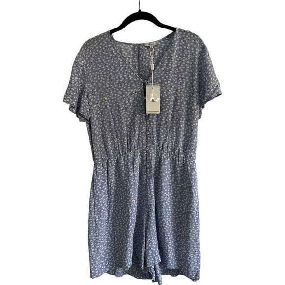 Rails Sophia Sky Blue Daisies Romper One Piece Sz S Micro Floral Y2K Luxury NWT - Picture 1 of 10